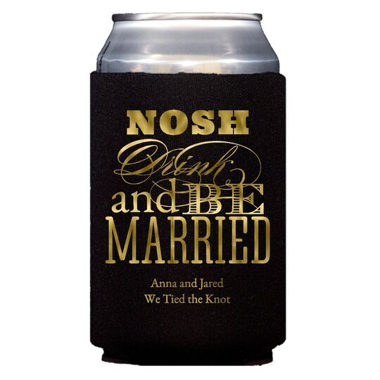 Nosh Drink and Be Married Collapsible Koozies